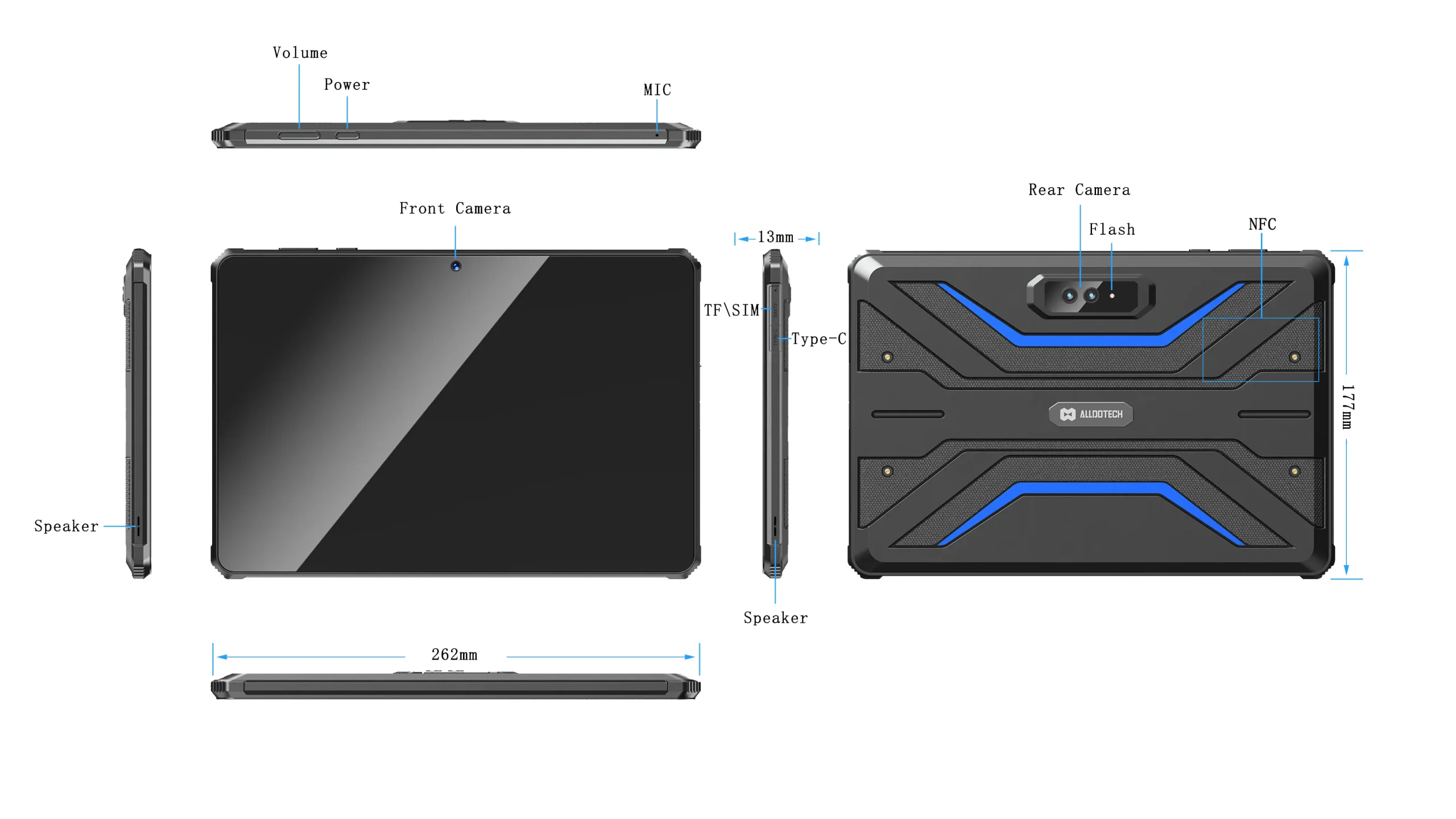 ATX11AT light rugged tablet Six Views