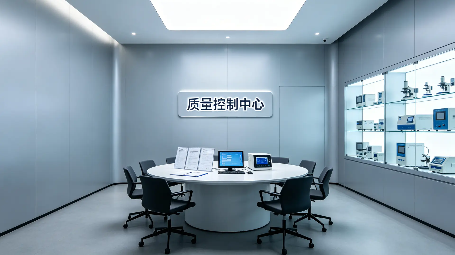 质量控制中心，确保产品质量检测过程标准化和数据可追溯。