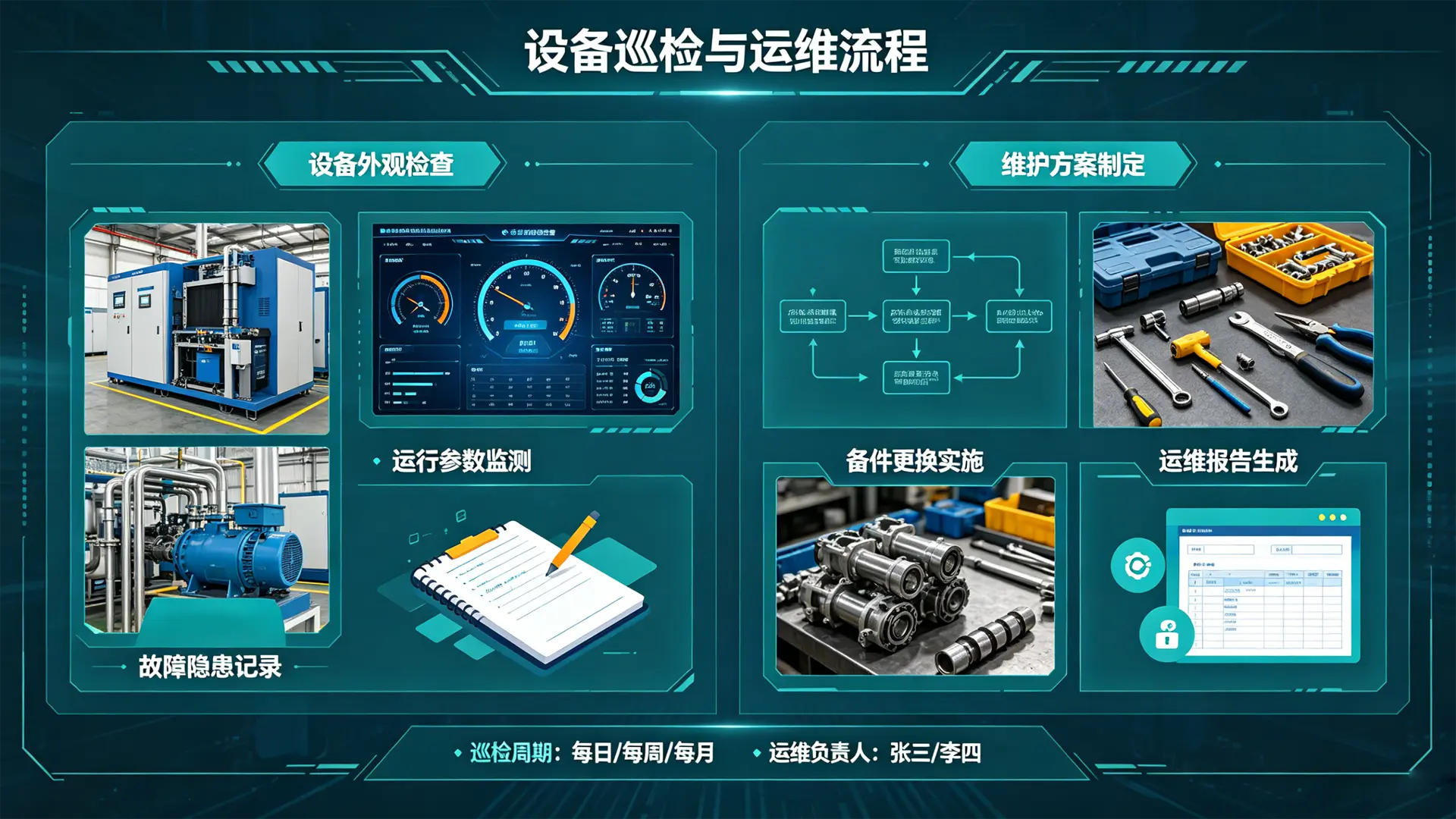 设备巡检与运维，帮助工程师高效完成设备巡检、故障诊断及维护管理。